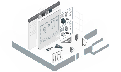 Amplia biblioteca de componentes y materiales