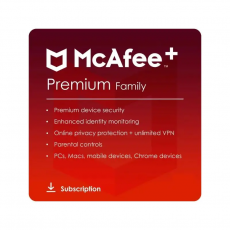 McAfee+ Premium Family 2024-2025, Runtime: 1 año, Device: Dispositivos ilimitados, image 