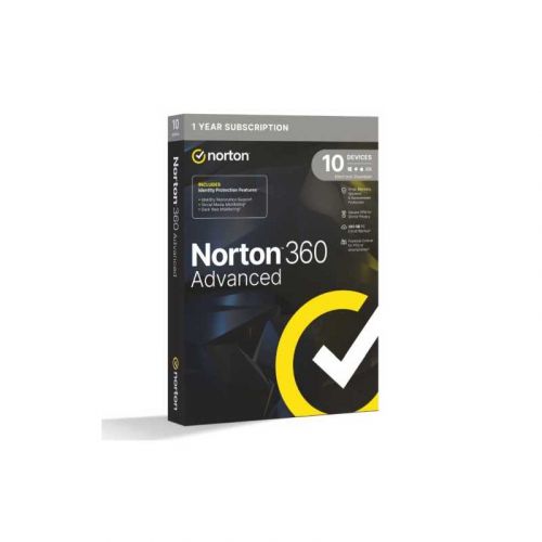 Norton 360 Advanced, Runtime: 1 año, Device: 10 Devices, image 