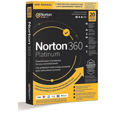 Norton 360 Platinum, Runtime: 1 año, Device: 20 Devices, image 